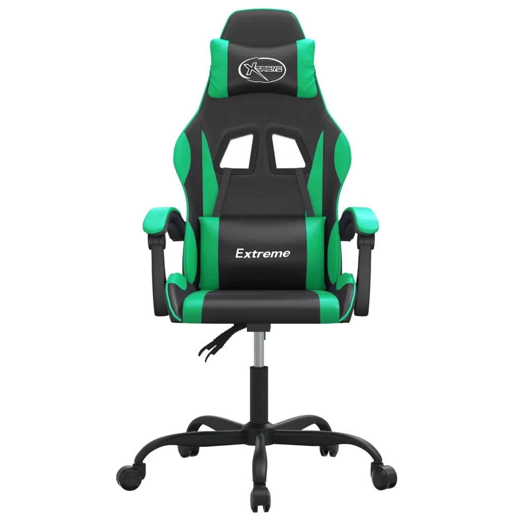 Sedia da Gaming | Sedia da e-sports Girevole Nera e Verde in Similpelle