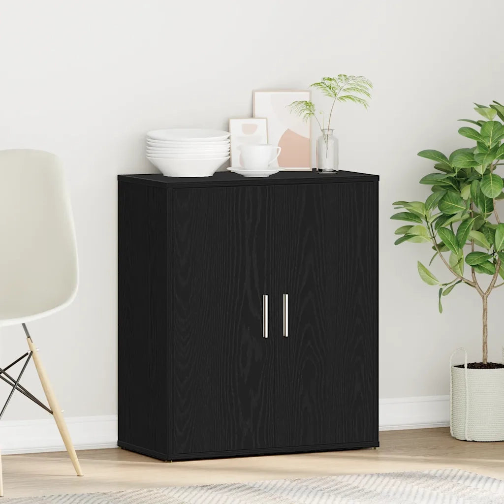 Credenza-Buffet-Armadio da cucina Rovere Nero 60x31x70 cm in Legno Multistrato