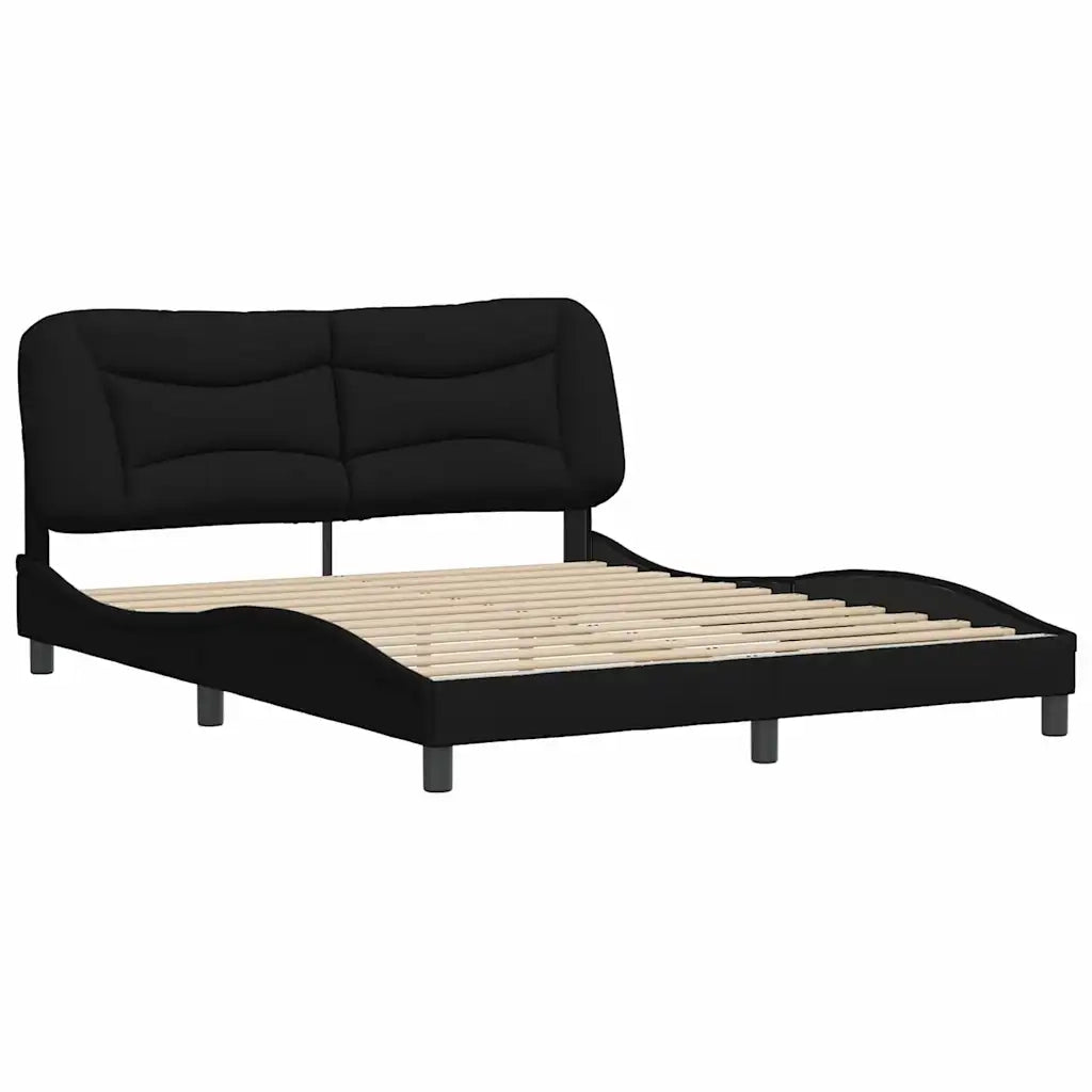 Giroletto senza Materasso-Struttura Letto Hvar Nero 160x200 cm in Tessuto