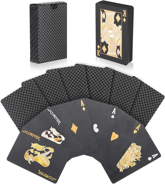 Poker carte in plastica - Nero - Ideale per Festa e Gioco.