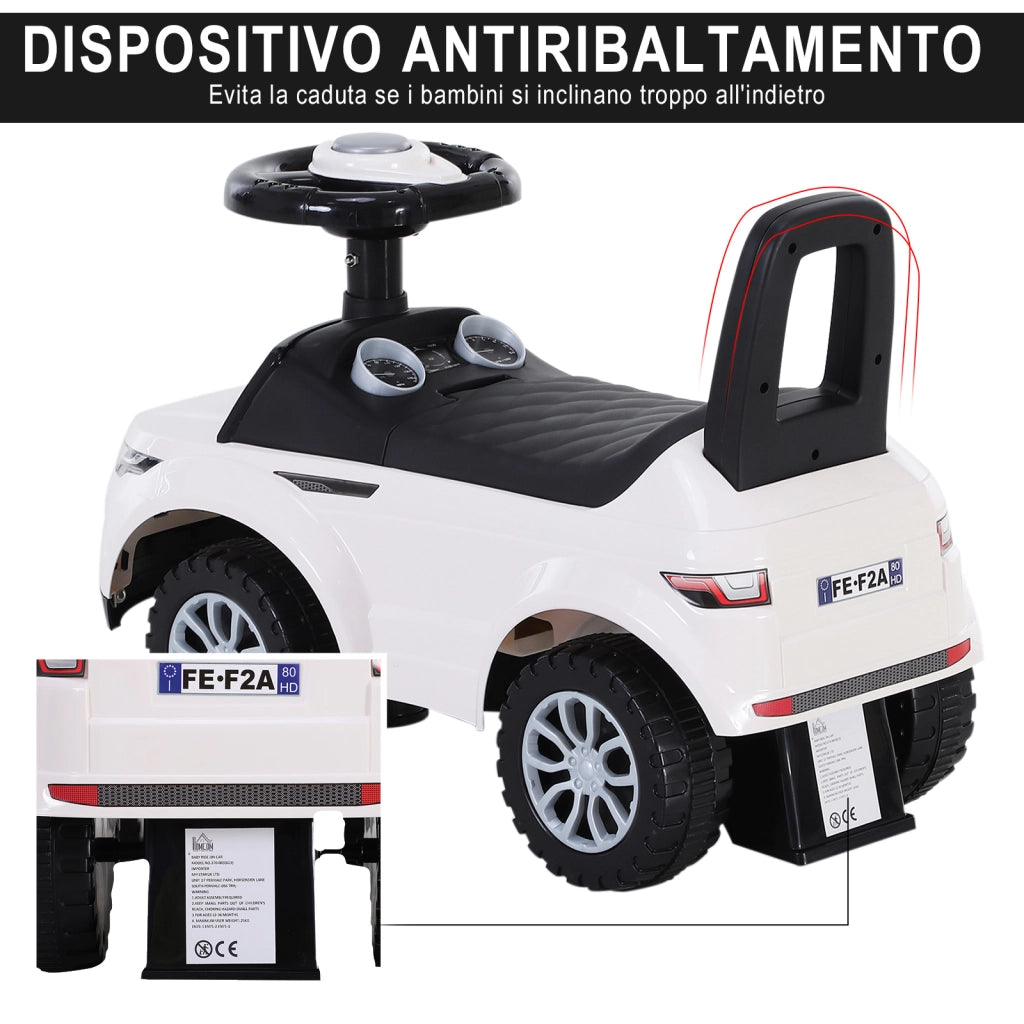 Macchina Cavalcabile per Bambini ¨C zephmum ¨C Bianco, con Contenitore