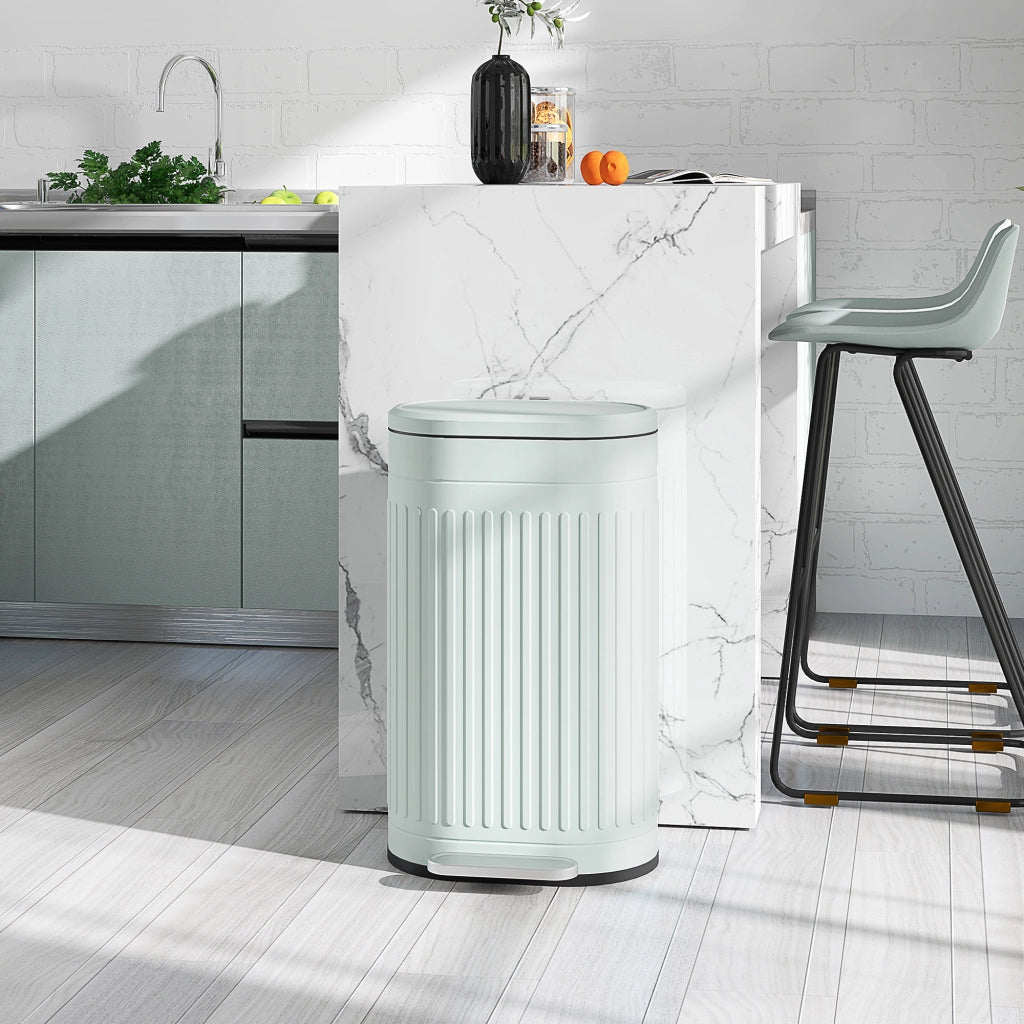 Pattumiera a Pedale 30L ¨C Xylo ¨C Verde con Coperchio Soft-Close e Secchio Interno Rimovibile 36,5x31,2x60,8cm
