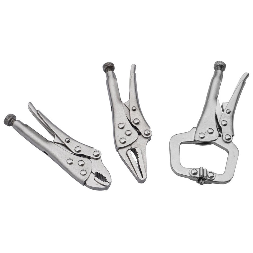 Trade Shop - Set 3 Chiave Pinza Pinze Scatto 4" 5" Autobloccante A Pressione Regolabile -
