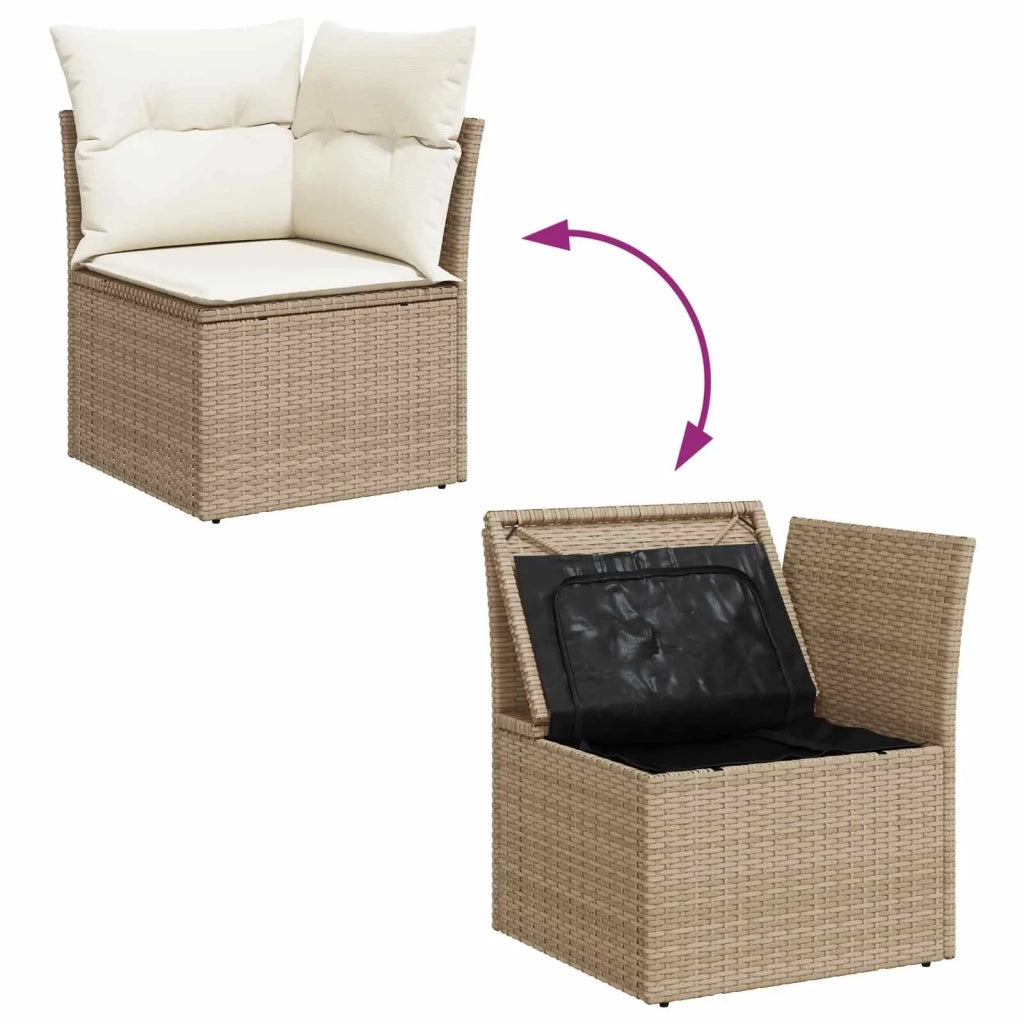 Set Divano da Giardino 9 pcs Beige e Crema polyrattan 3355550