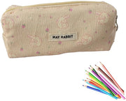 Etui per ragazze - borsa per adolescenti, etui in corduroy, etui essenziale per lo studio, etui portatile per adulti, stile etui (rosa di ciliegio)