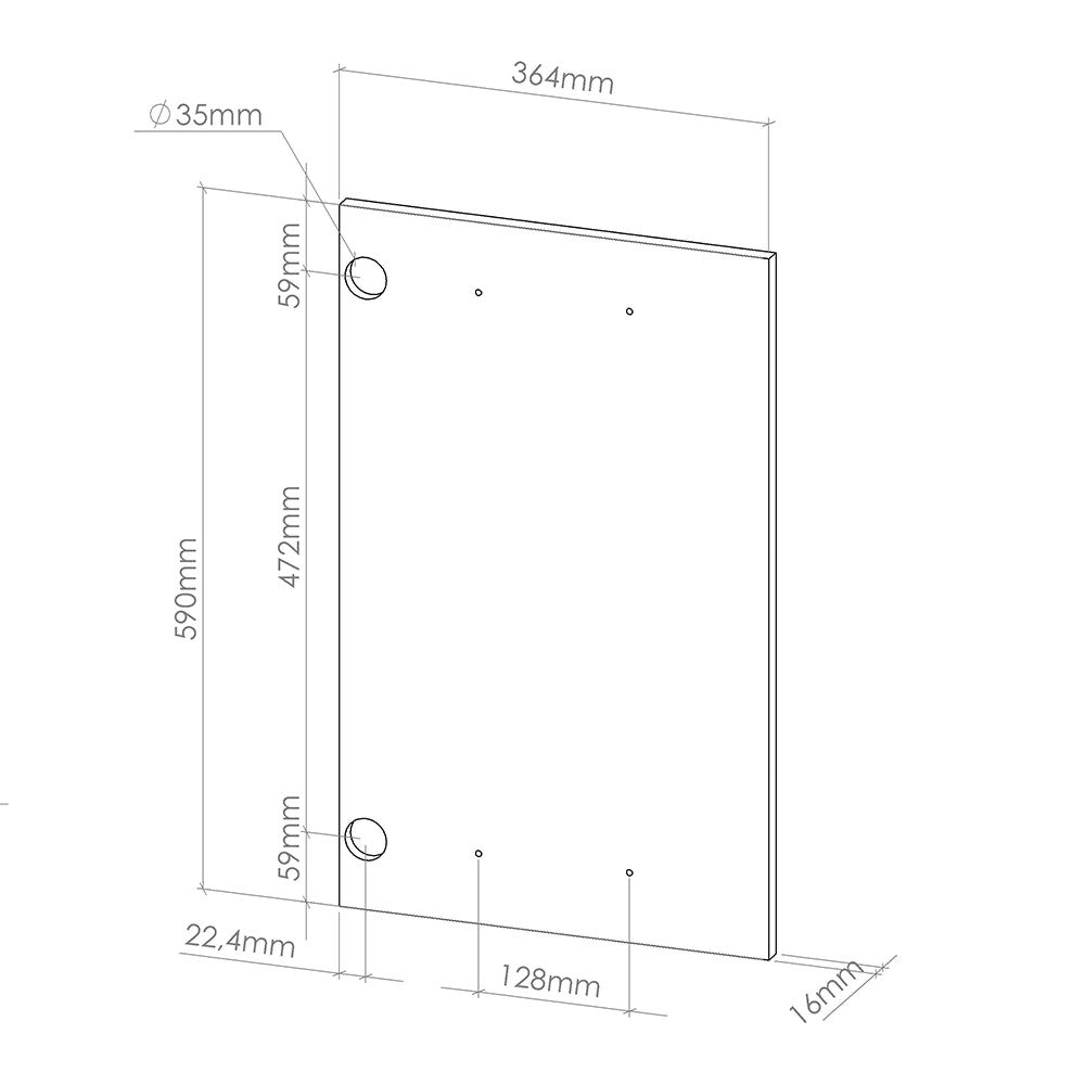 Vicco Frontale cucina Calcestruzzo nero 36.4 x 59 cm frontale del mobile per pensile ad angolo