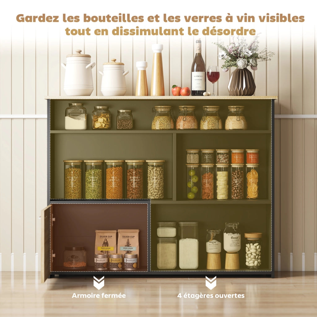 Tavolo da cucina allungabile con ribalta ¨C Xylo ¨C 1 anta 4 vani aperti 116x79,6x90,5cm nero