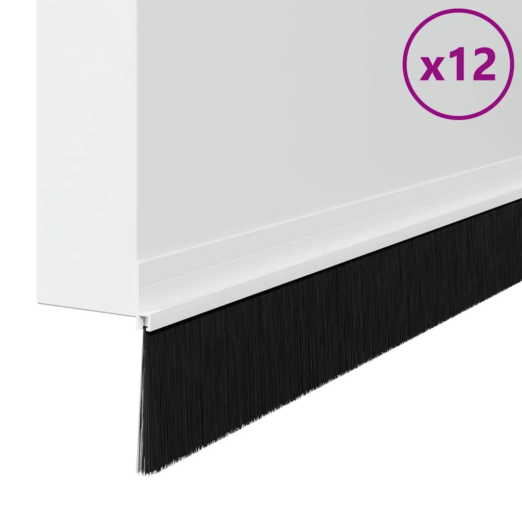 Spazzole per porte autoadesive 12 pz Bianco 100 cm CFW1122445