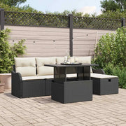 Set Divano da Giardino con cuscino 6 pcs Nero Poly Rattan 3361036