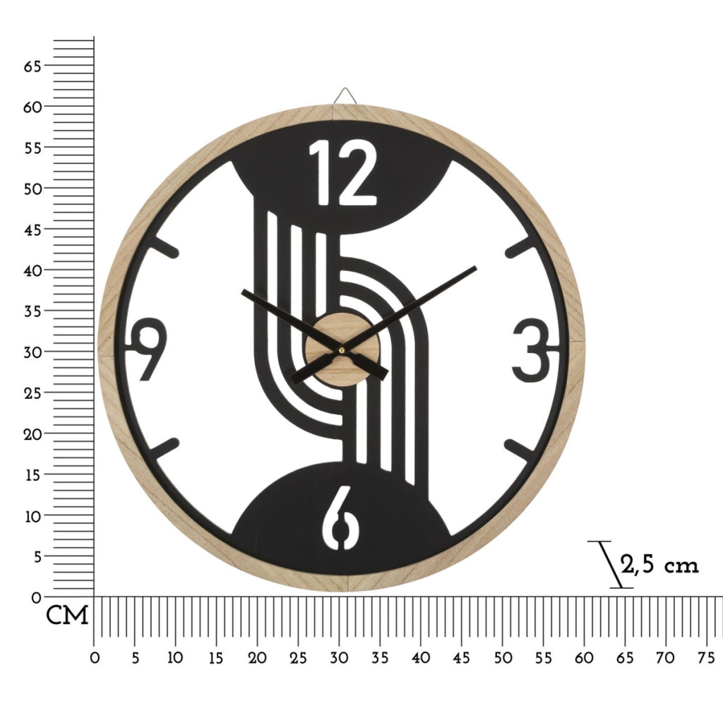 Orologio da Parete VKH269, Nero, Metallo, 60x2,5x60 cm