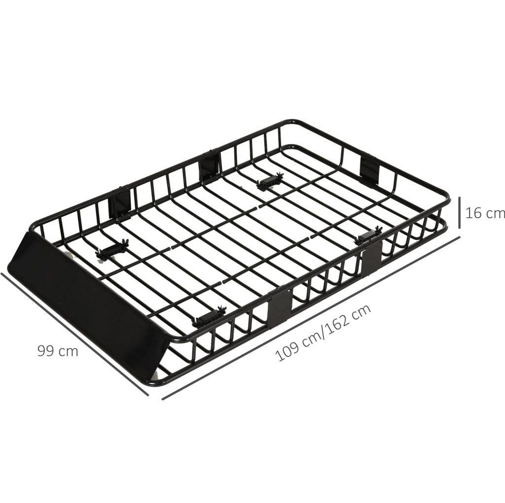 Cestello portabagagli da tetto ULEVR regolabile 109-162x99x16 cm in metallo nero, portata 100 kg