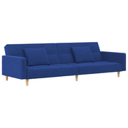 Divano letto | Sof¨¤ letto | Letto singolo a 2 Posti con 2 Cuscini Blu in Tessuto