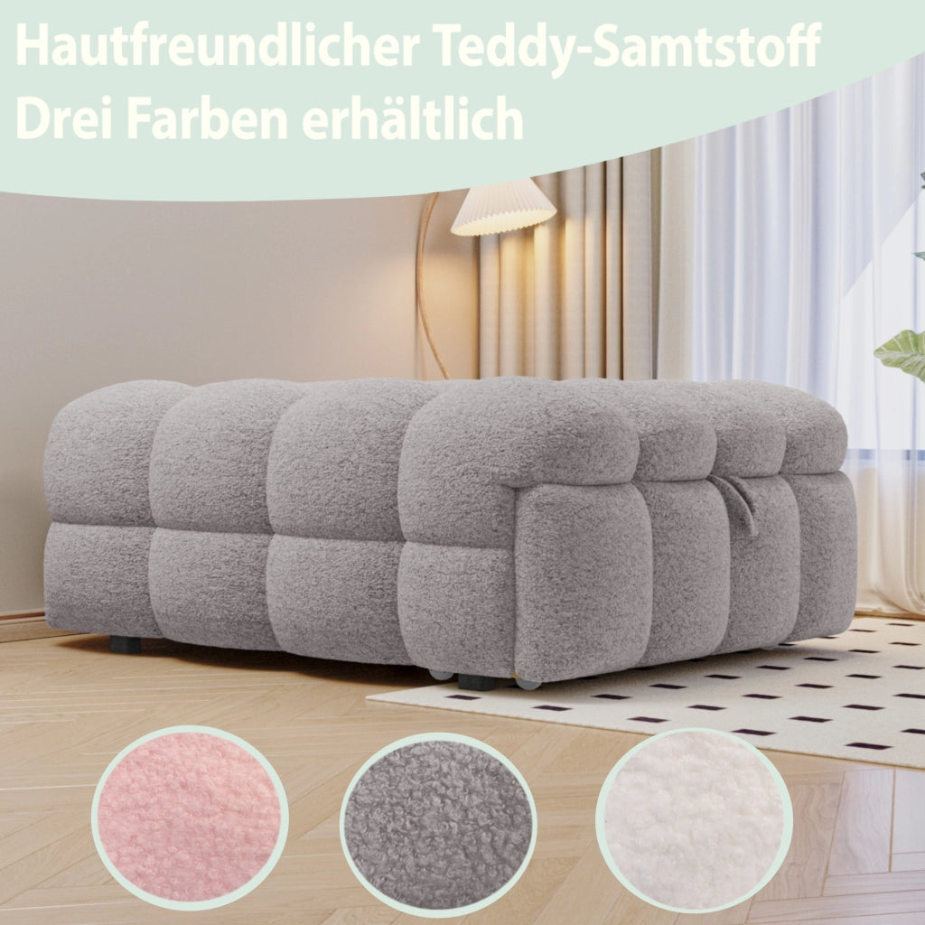 letto imbottito teddy grigio 76 x 183 cm