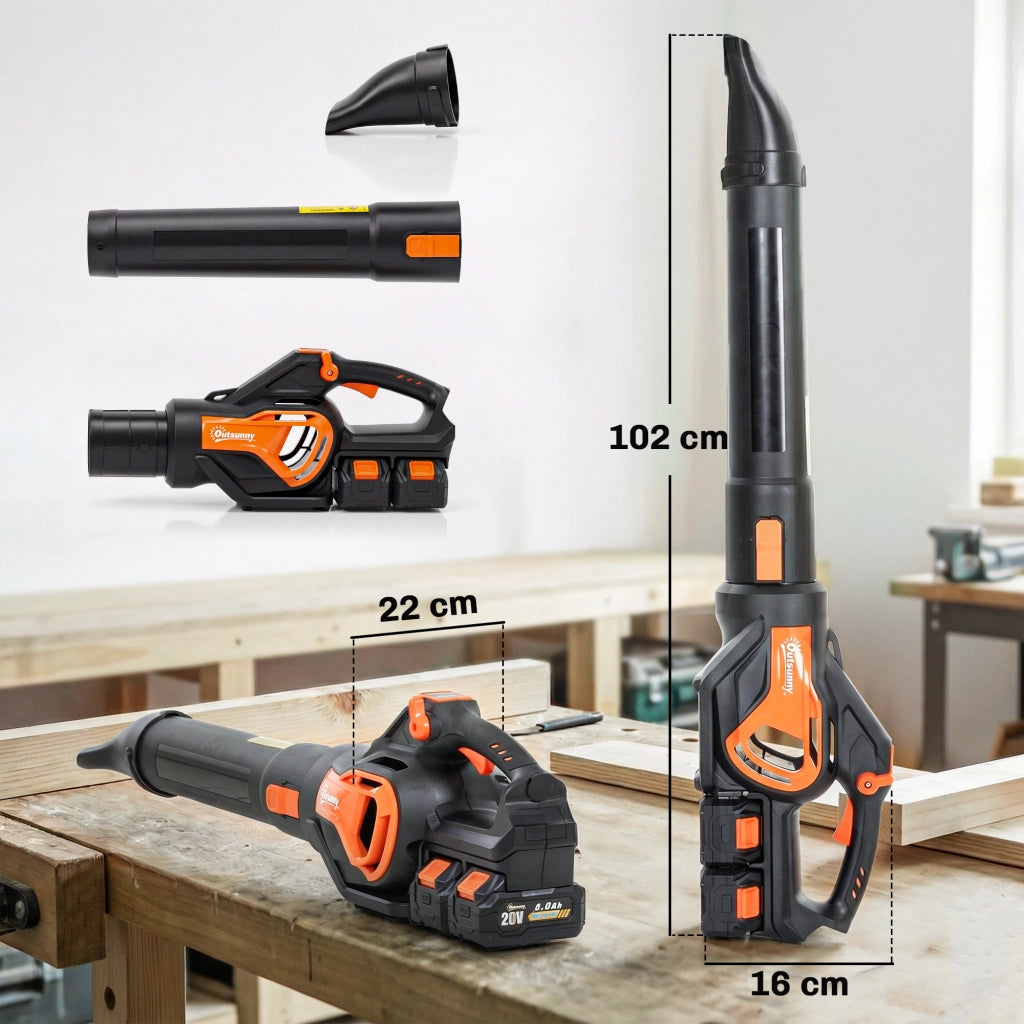 Soffiatore a Batteria 20V, Motore Brushless 900W, 3 Livelli Velocit¨¤, Turbo Boost, Caricabatterie