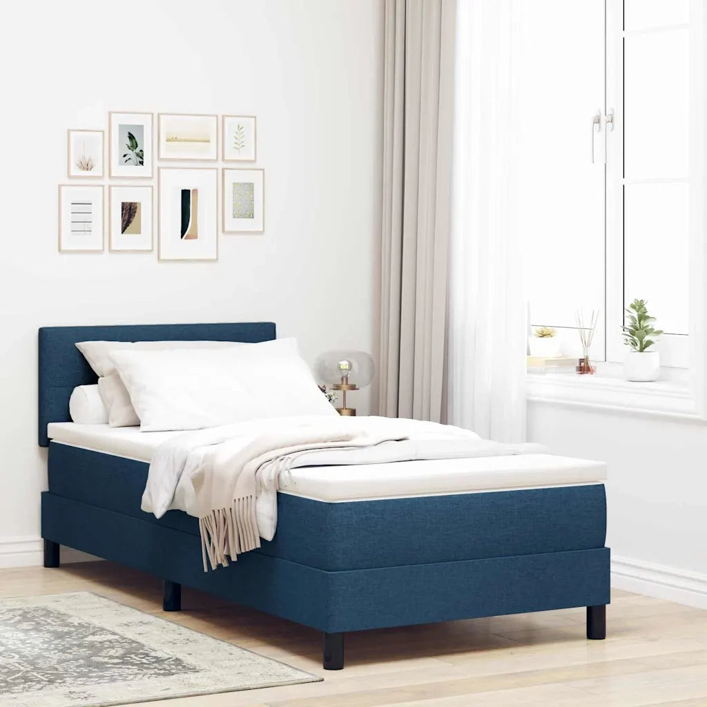 Letto a molle con materasso con led Blu 90 x 200 cm Tessuto