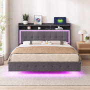 Letto imbottito 140x200 con USB, LED e struttura resistente