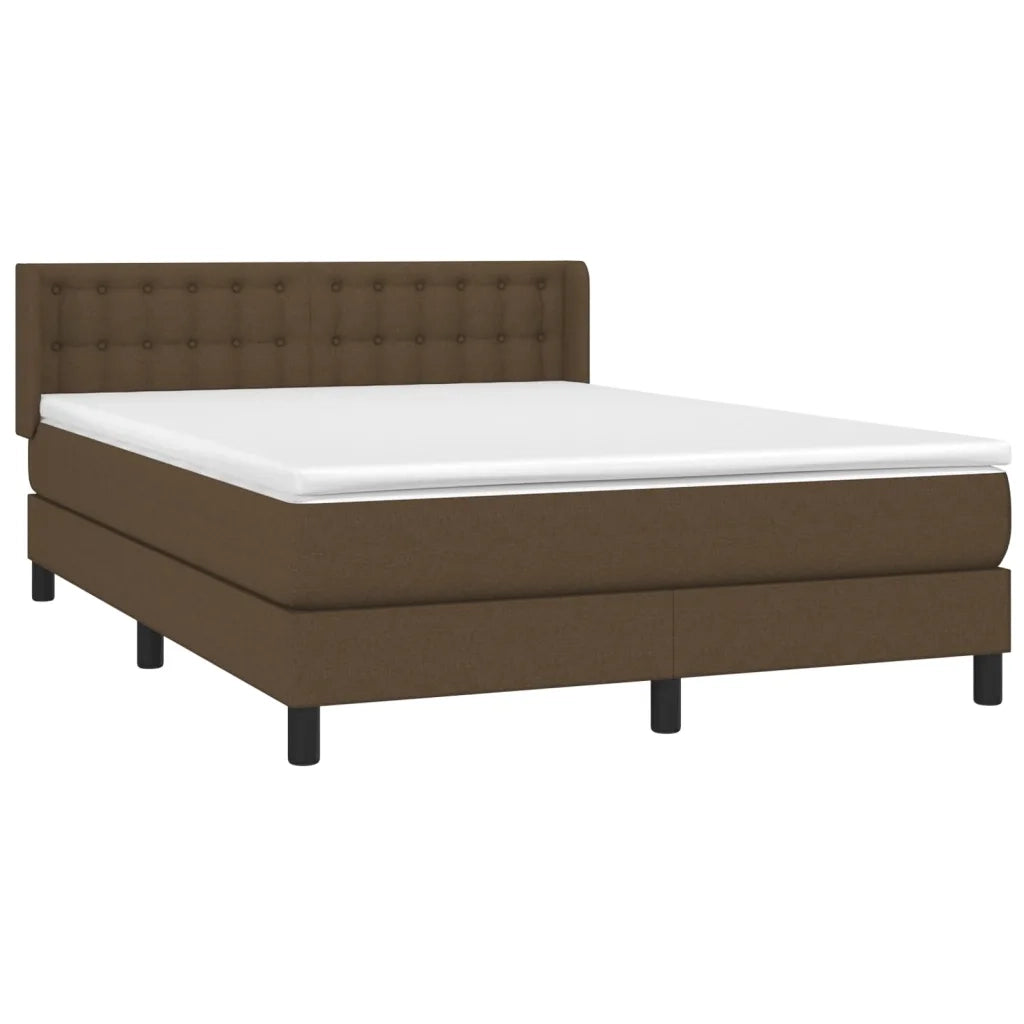 Giroletto a Molle con Materasso Marrone Scuro 140x190cm Tessuto 3130028