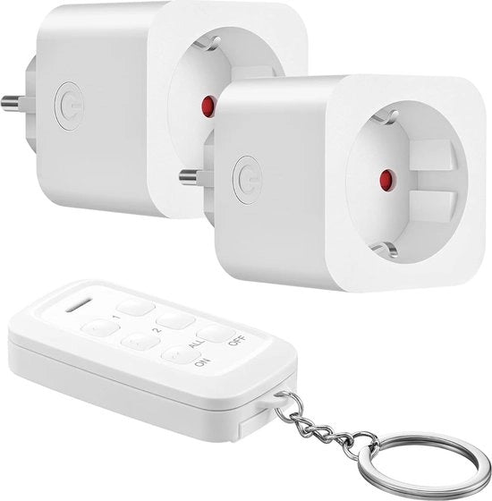 Stopcontatto programmabile a distanza - 16 A 3680 W - set a due pezzi - decorazione festiva - portata 30 m - bianco .