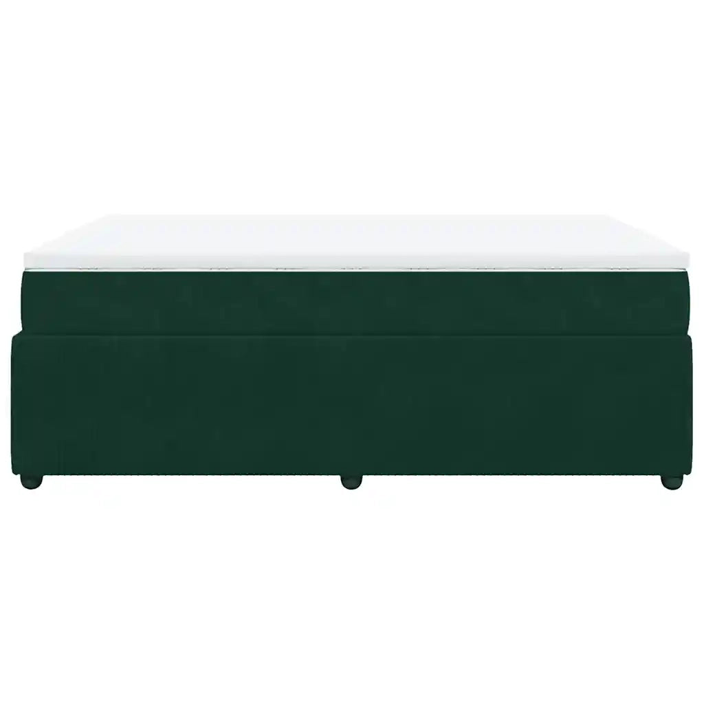 Giroletto a Molle con Materasso Verde Scuro 160x200 cm Velluto 3285653