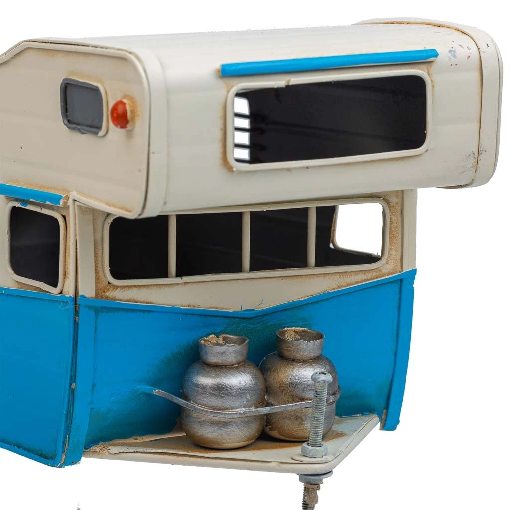 Caravan metallo blu 28x12.5x15h cm