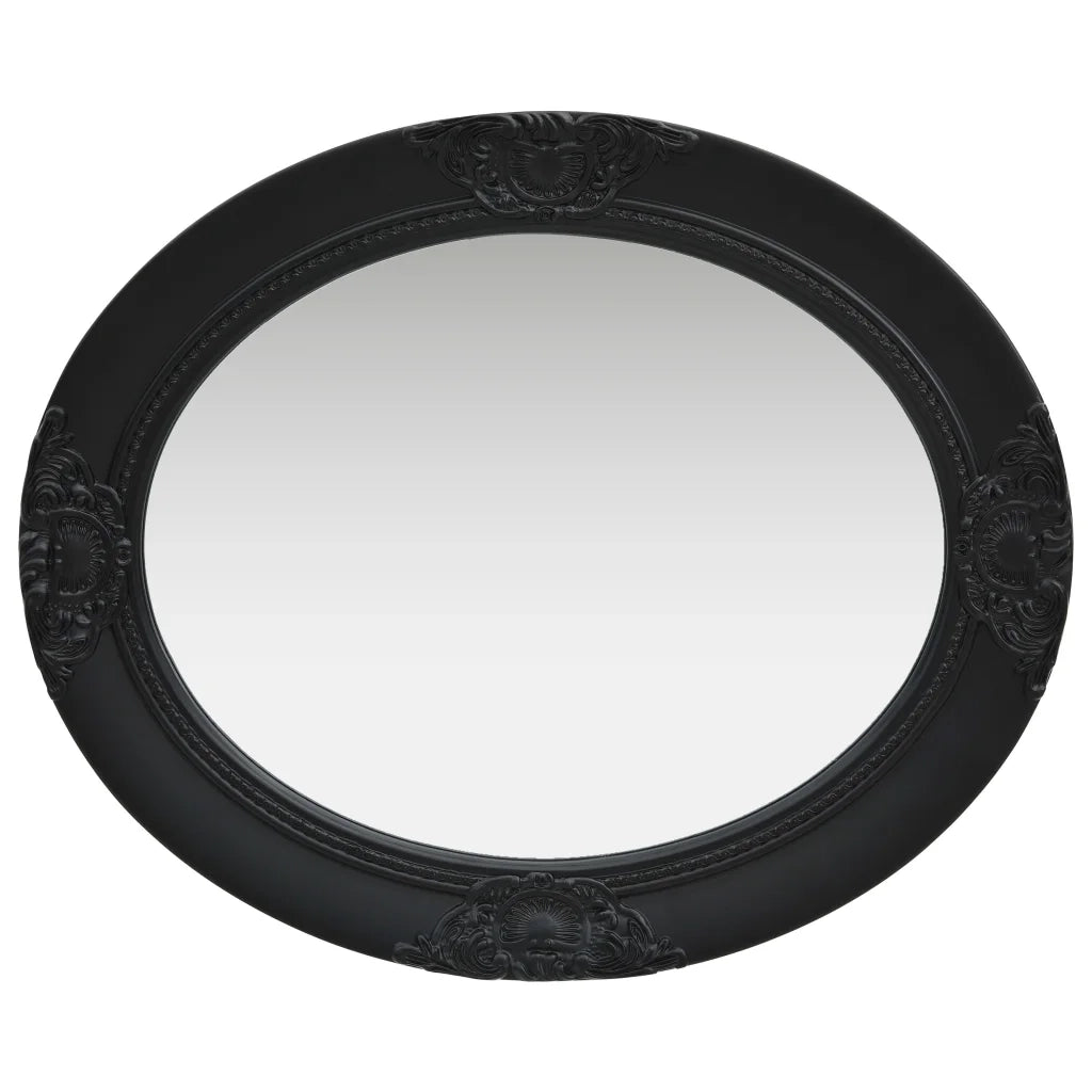 Specchio da Parete Stile Barocco 50x60 cm Nero 320351