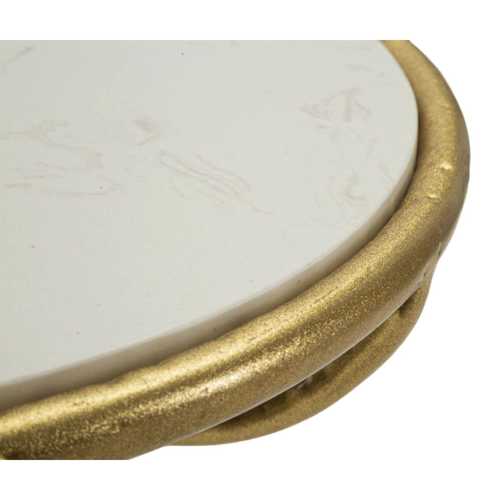 Tavolino VKH801, Oro, Metallo, 38x38x60 cm