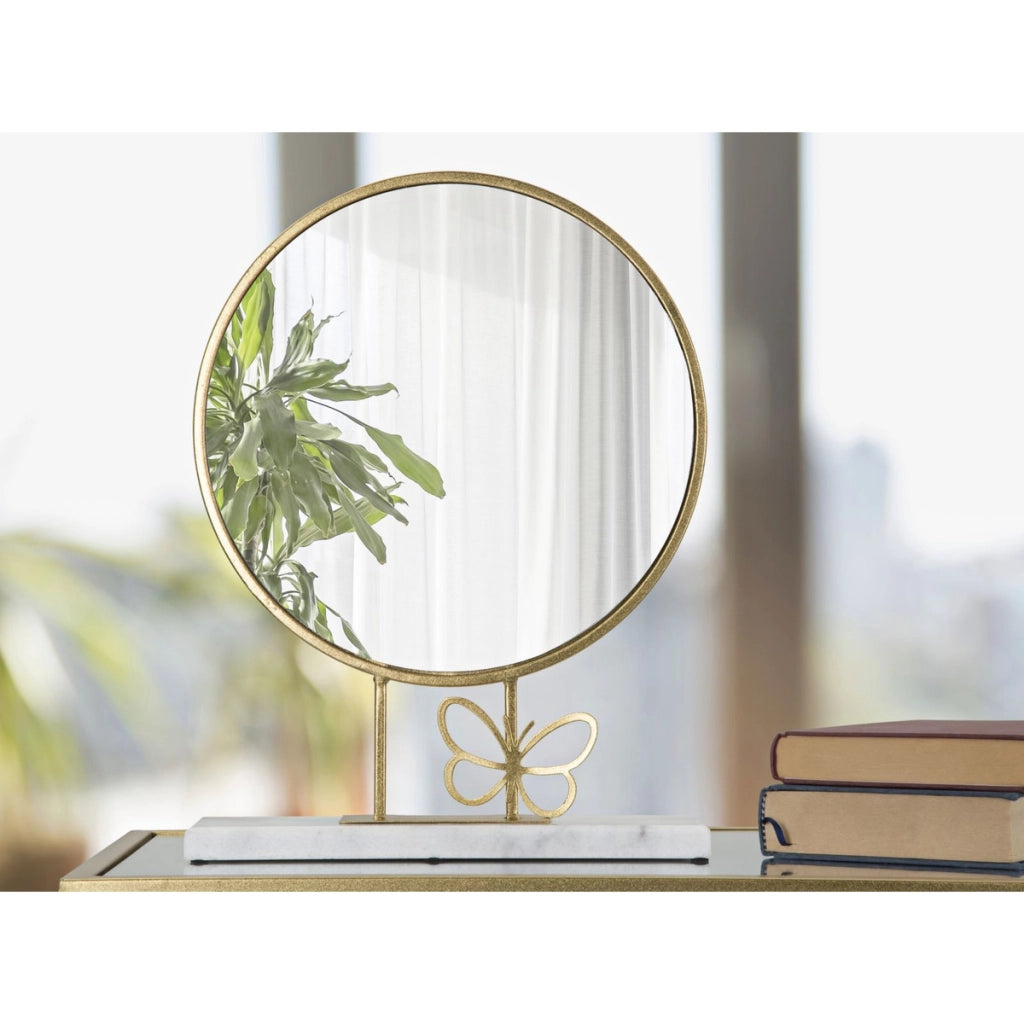 Specchio con Cornice VKH504, Oro, Metallo, 30x9x39,5 cm