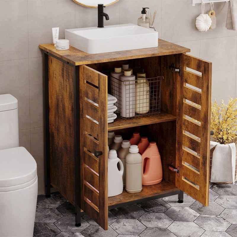 Mobile bagno – marrone, stile loft, a terra | rustico