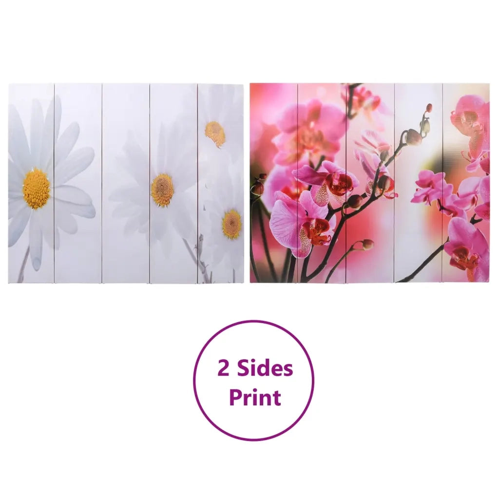 Paravento Pieghevole 200x170 cm con Stampa Fiore 240479