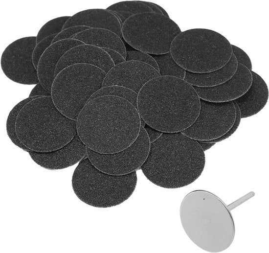 Macchina per la schena - Strumenti per pedicure - Dischi abrasivi e carta vetrata - 50 pezzi - Qualità resistente e duratura - Facile da utilizzare - Adatto per donne - da casa - φ25 mm.
