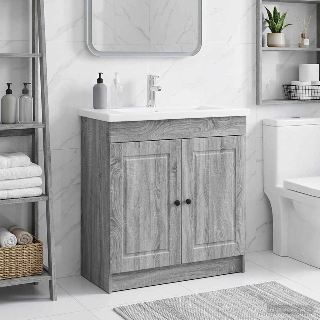 Mobiletto da bagno sotto il lavello Sonoma grigio 890080
