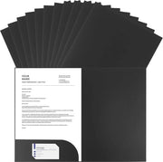 12-pack presentatiemap A4 di 350 g/m² carta kraft, cartellino documenti con spazio per biglietti da visita, cartellino A4 in cartone per riunioni, dossier, relazioni, nero, cartellino spesso