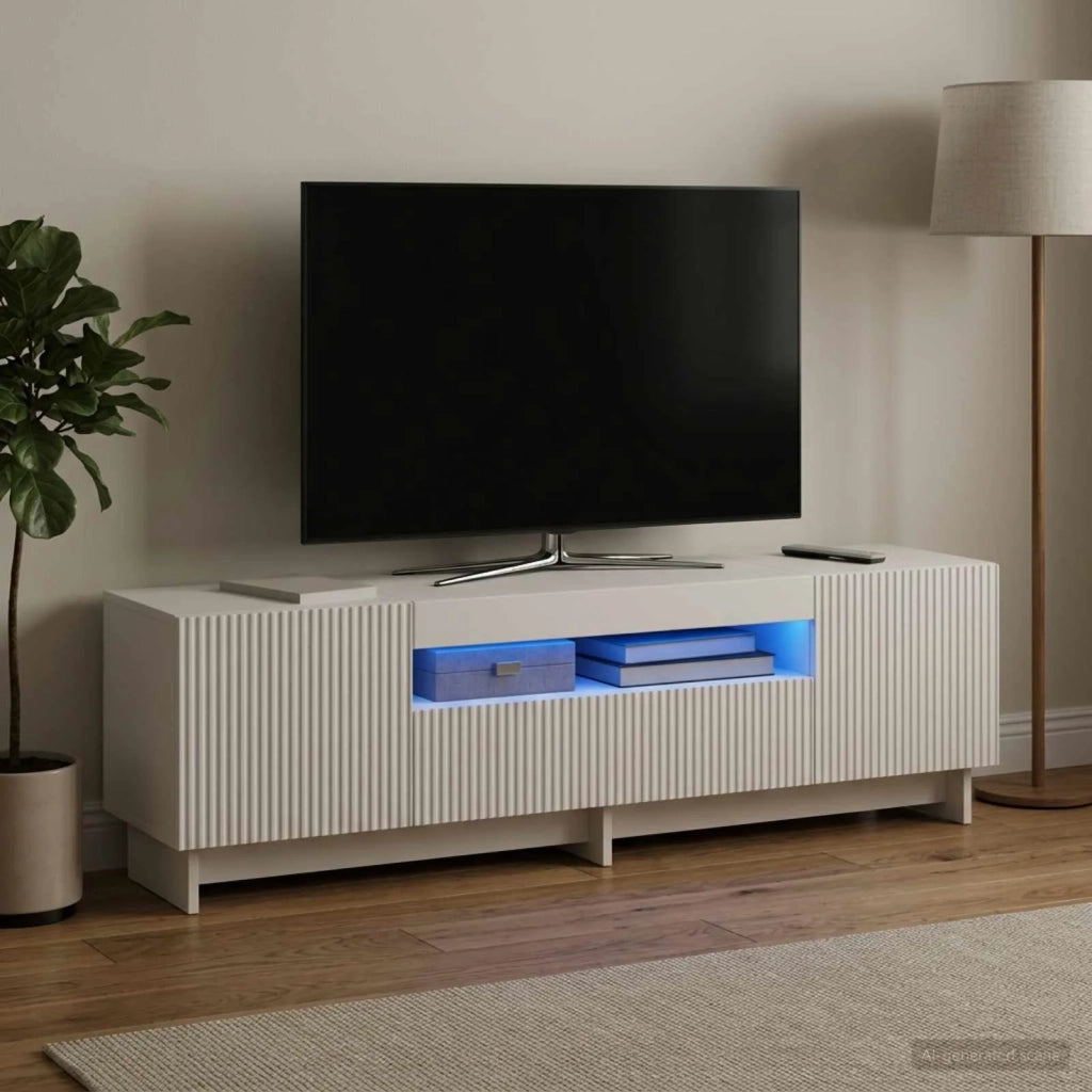 Mobile TV LED Bianco Legno ingegnerizzato 896025