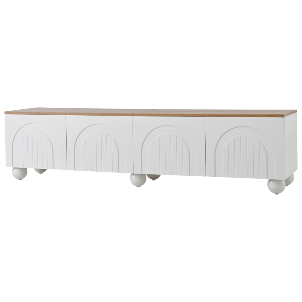 Mobile porta TV da 180 cm bianco e effetto legno