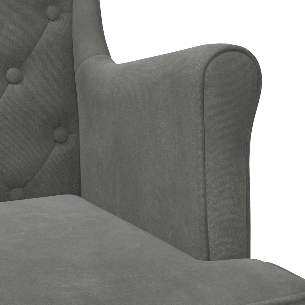 Poltrona | Sedia Relax Grigio Scuro Velluto