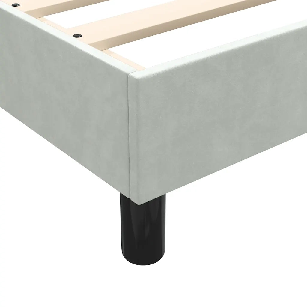 Giroletto a Molle con Materasso Grigio Chiaro 160x210cm Velluto 3315927
