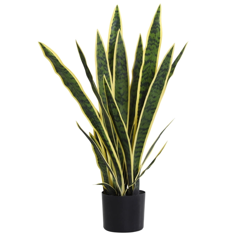 Pianta artificiale sansevieria in vaso verde con elementi flessibili 77 cm per soggiorno camera da letto e ufficio