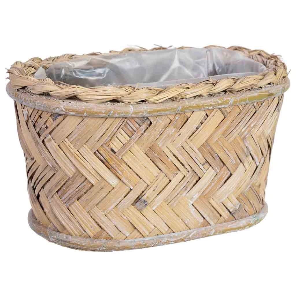Cesto ovale marrone 24x13x12h cm