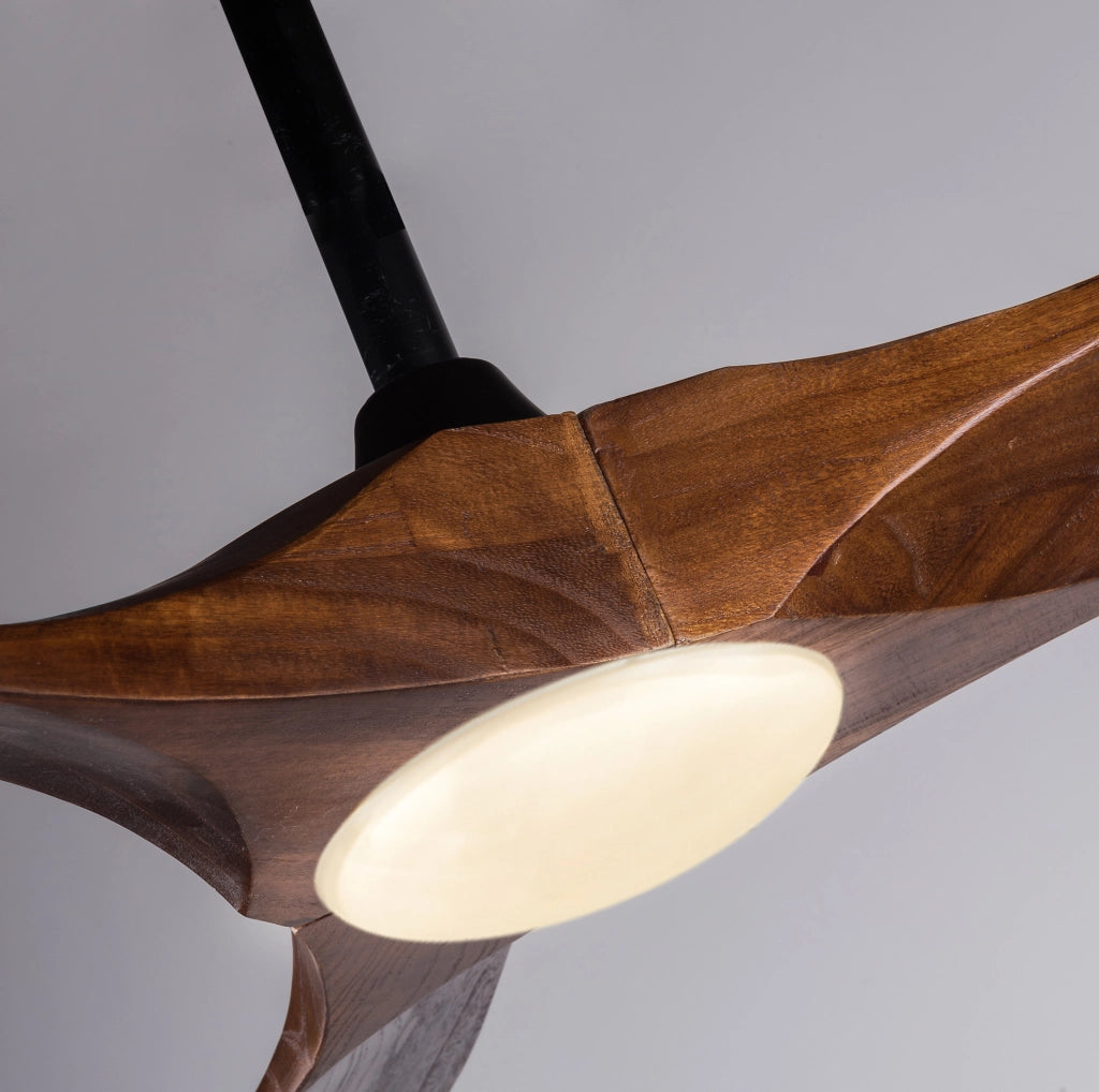 Ventilatore da soffitto 152 cm noce scuro nero con LED regolabile