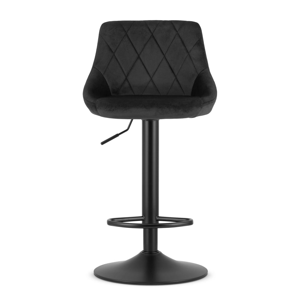 Sgabello girevole VALORA DAKA - Velluto nero con base nera x 2