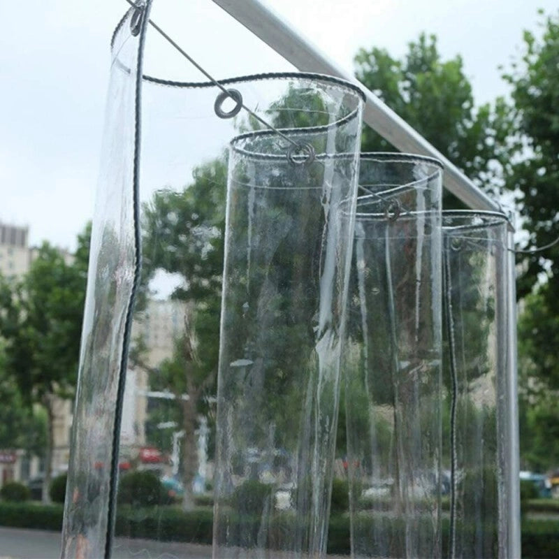 Telo PVC Trasparente 1,3x3m, 0,50mm Spessore, 650g/m² - Telo Cristal con Occhielli Ogni 50cm - Anti-UV, Impermeabile - Qualità Made in Italy