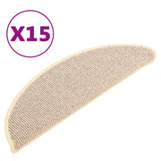 Tappetini per scale 15 pz | Gradini per Scale 56x17x3 cm Bianco e Marrone Semicircolari