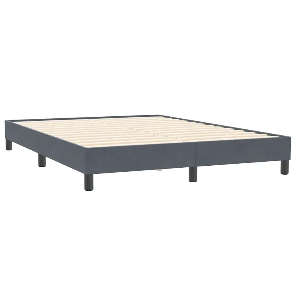 Giroletto a Molle con Materasso Grigio Scuro 160x210 cm Velluto 3318454