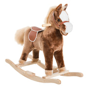 Cavallo a Dondolo per Bambini in Legno con Struttura Metallo ¨C Minimal ¨C 74x33x62 cm Marrone