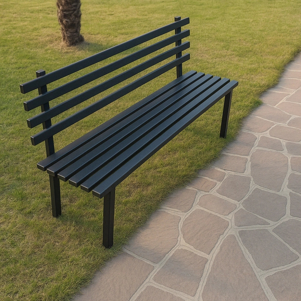 Panchina da giardino modello napoli in acciaio lunghezza 100 cm