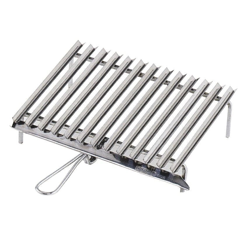 Ompagrill 20640 Graticola Barbecue Acciaio Inox con Recupero Grasso e Piedini 40x35 cm colore Alluminio