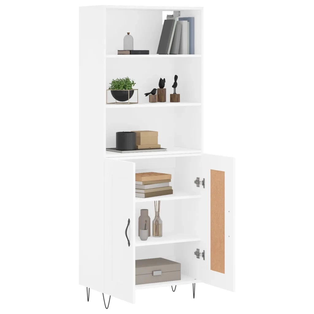 Credenza | Madia | Buffet da pranzo | Armadio da pranzo Bianca 69,5x34x180 cm in Legno Multistrato