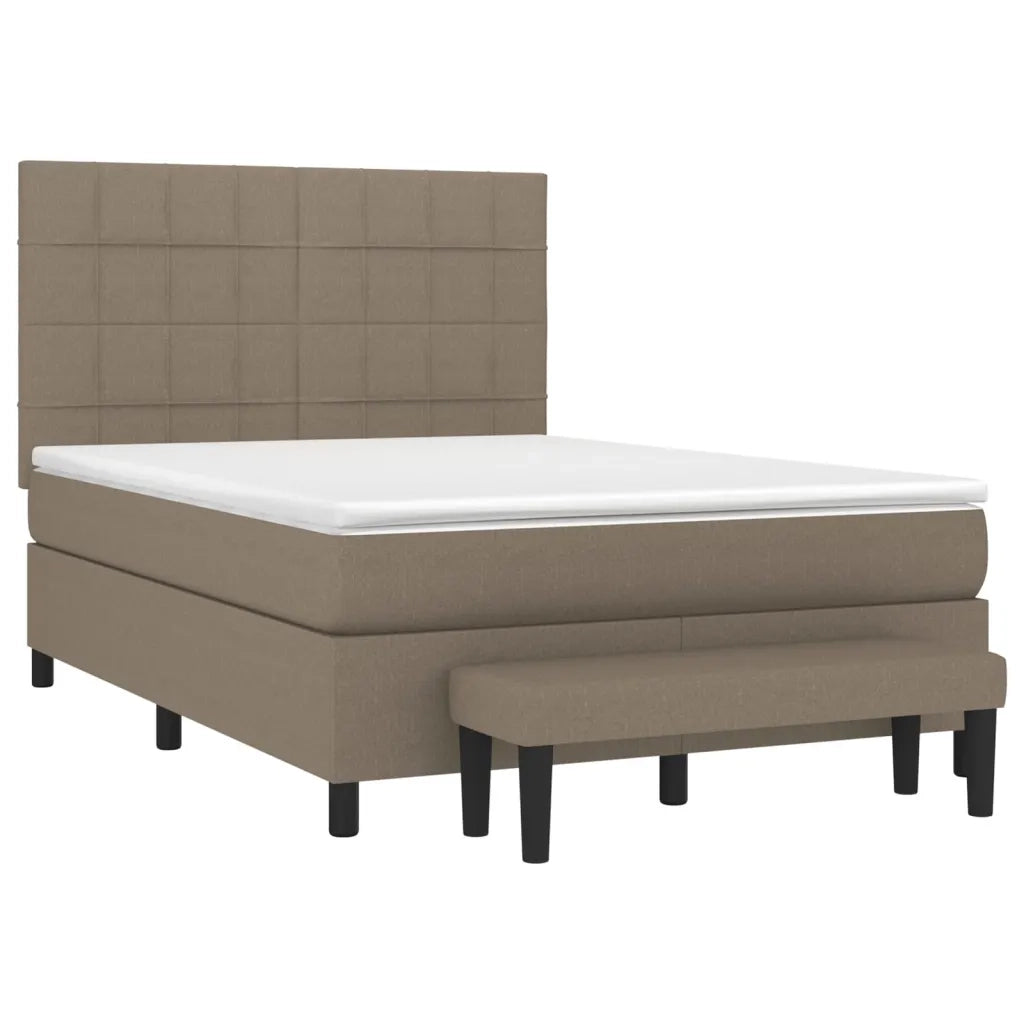 Giroletto a Molle con Materasso Tortora 140x190 cm in Tessuto 3136593