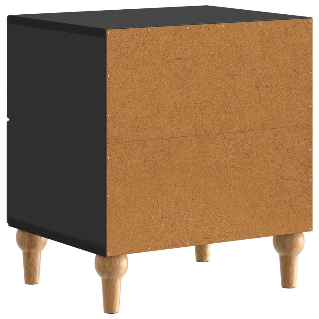 Comodino | Armadio da Notte | Mobiletto da notte Nero 43 x 34,5 x 48 cm Legno ingegnerizzato