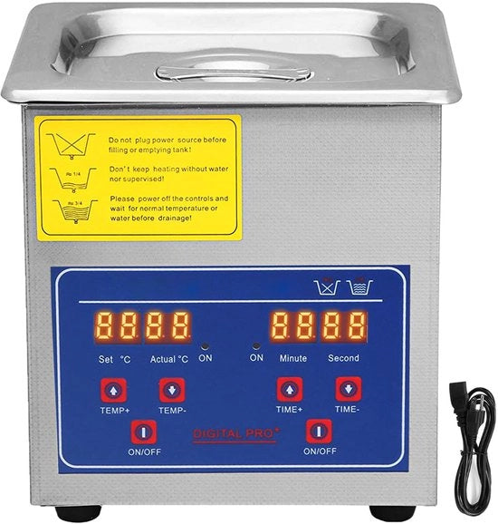 Ultrasuono Professionale Pulitore 1,3L Pulitore di Gioielli Timer Digitale Riscaldamento Inox 40kHz per Occhiali Orologi Anelli Piccoli Componenti